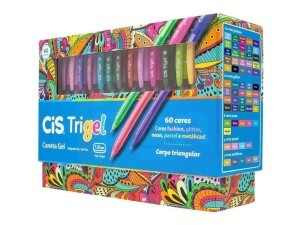 Caneta Trigel Estojo C/60 Cores