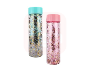 Garrafa Squeeze de Plastico Com Parede Dupla + Glitter e Tampa Weeze 500ML
