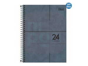 Planner Espiral 17,7 x 24 cm Prátika 2024 - Cinza Azulado