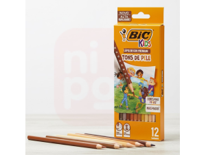 Lápis de Cor Sextavado Kids Tons de Pele 12 Cores - BIC